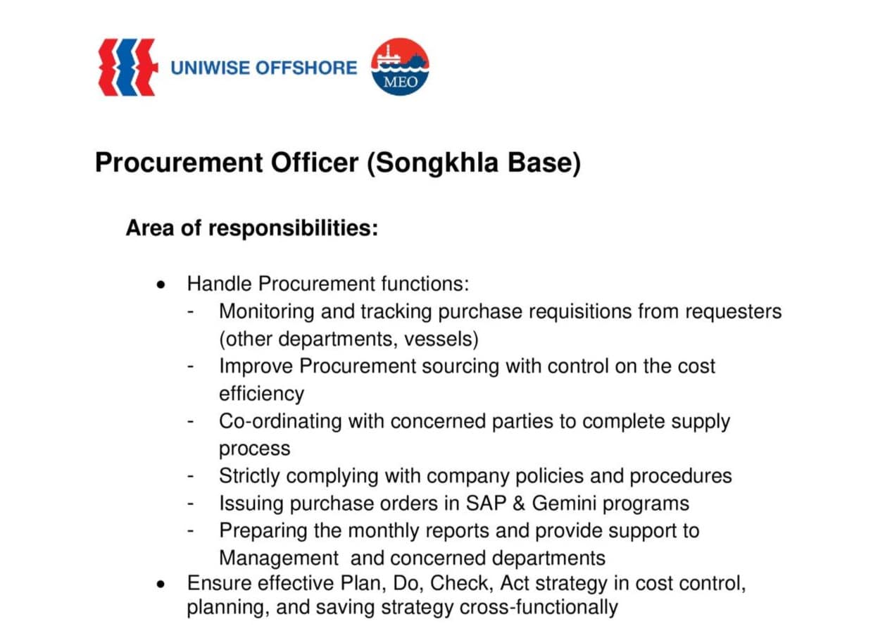 Procurement Officer (Applications Closed)